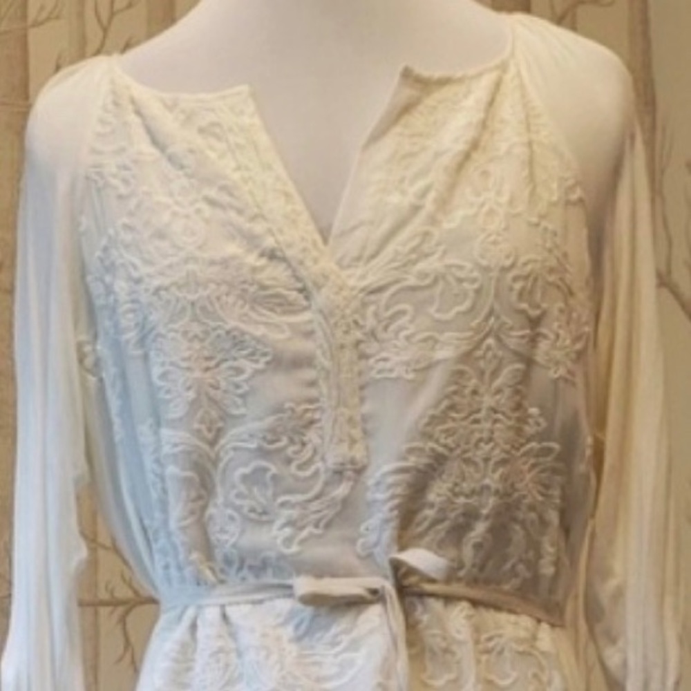 Anthro - Tiny cream Paperwhites Dress S